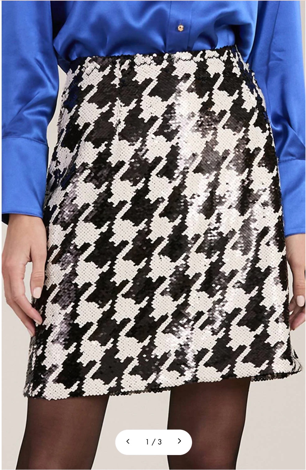 Tyler Boe Nwt Cindy Woven Sequin Houndstooth Skirt // 2
